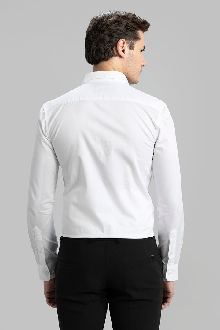 Micro Square White Giza Cotton Shirt