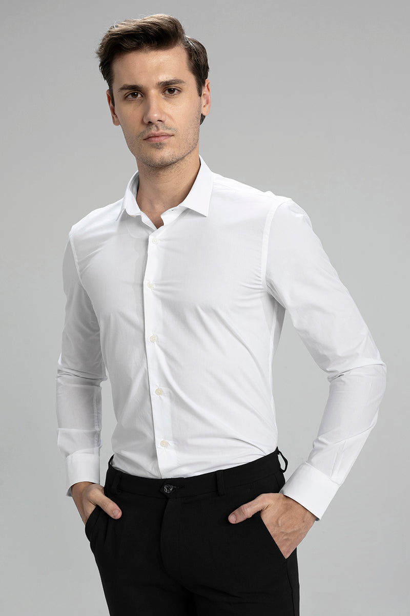 Buy Men's Pearl White Giza Cotton Shirt Online | SNITCH