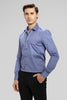 Stable Check Dark Blue Giza Cotton Shirt