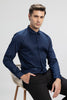 Pleated Pintek Navy Shirt