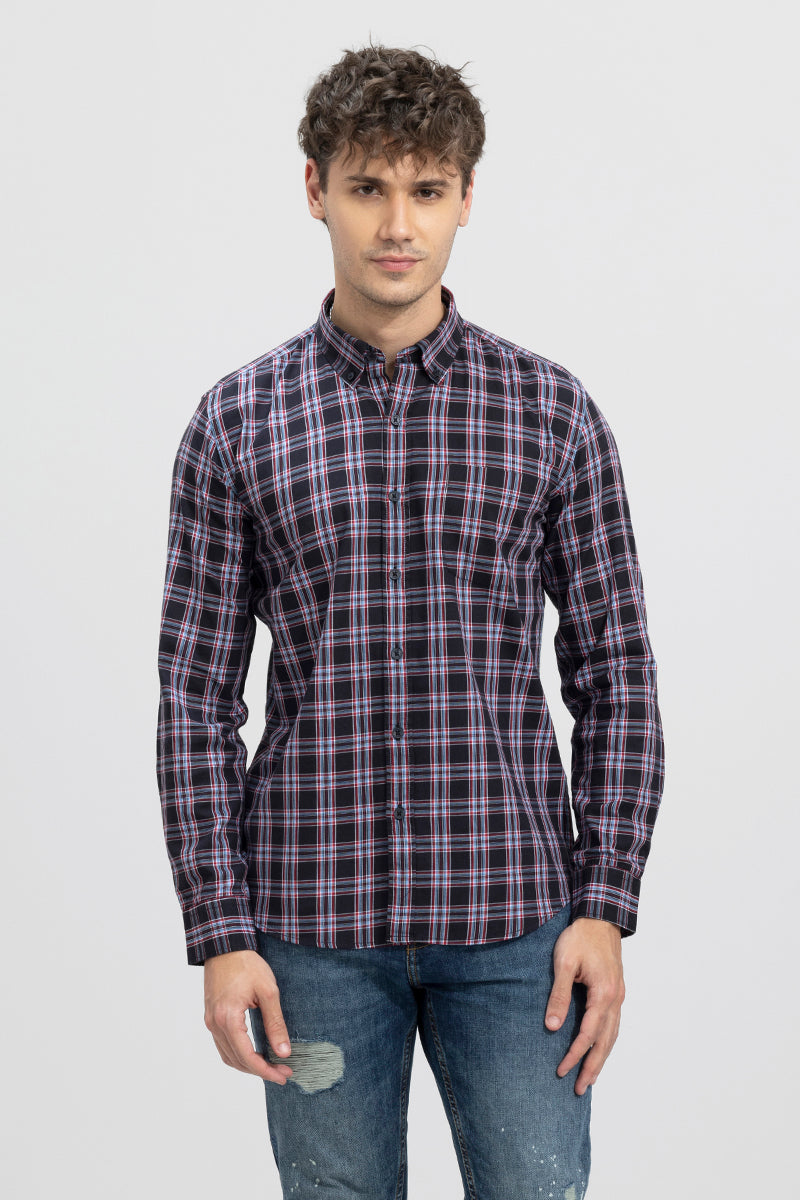 Alternate Square Check Black Shirt