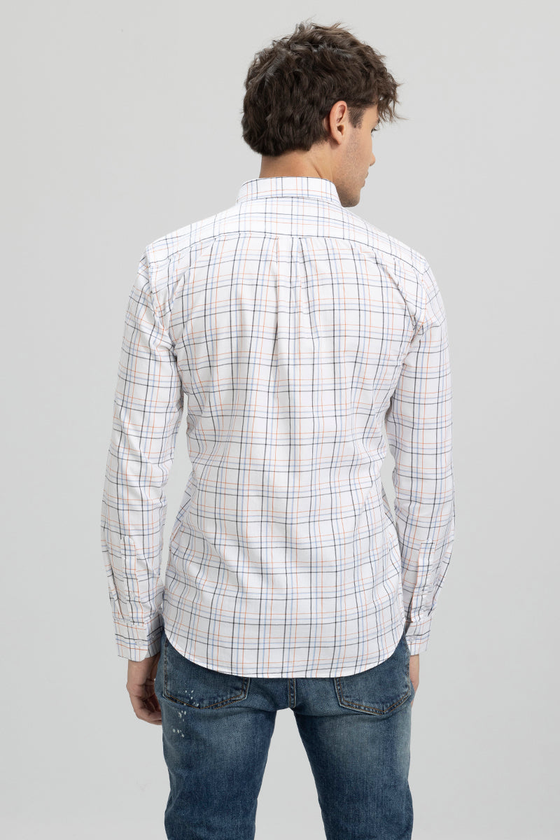 Windowpane Check White Shirt