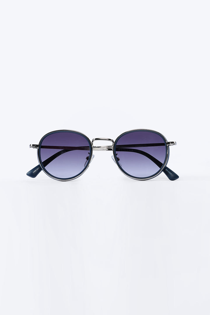 Retro Round Blue Sunglasses