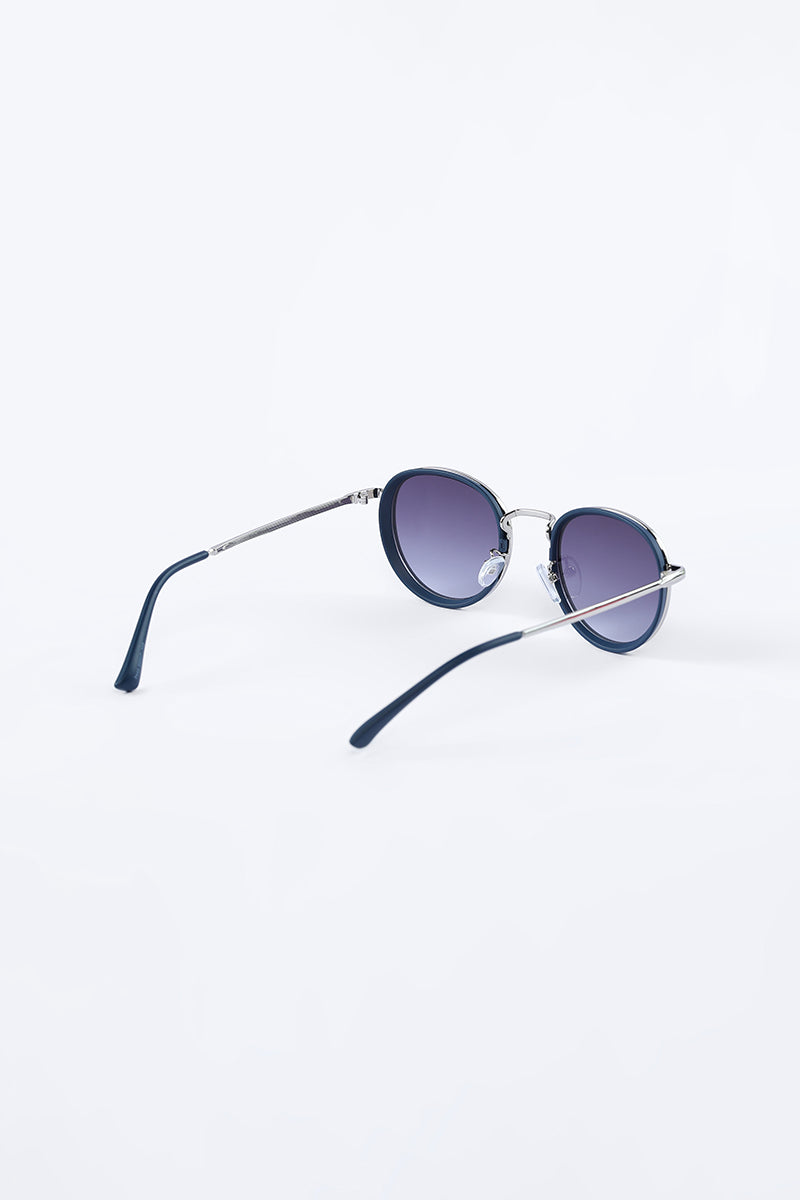 Retro Round Blue Sunglasses