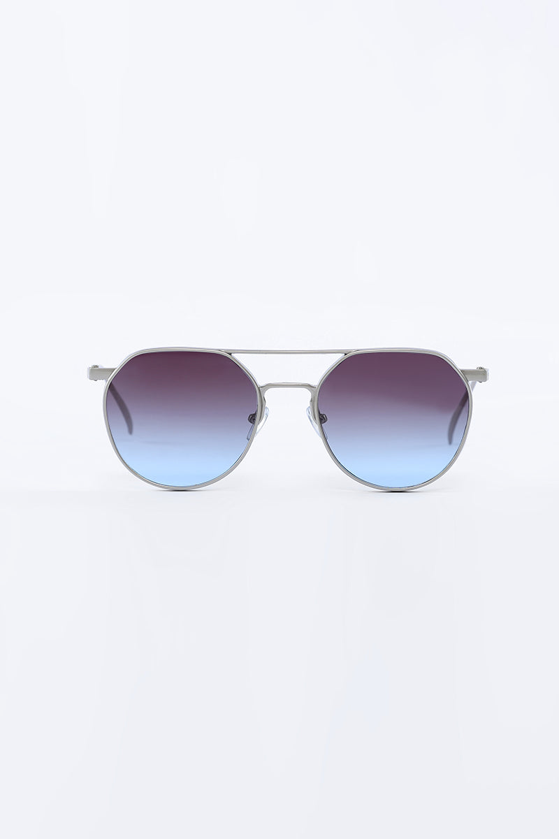 Retro Ellipse Blue Sunglasses