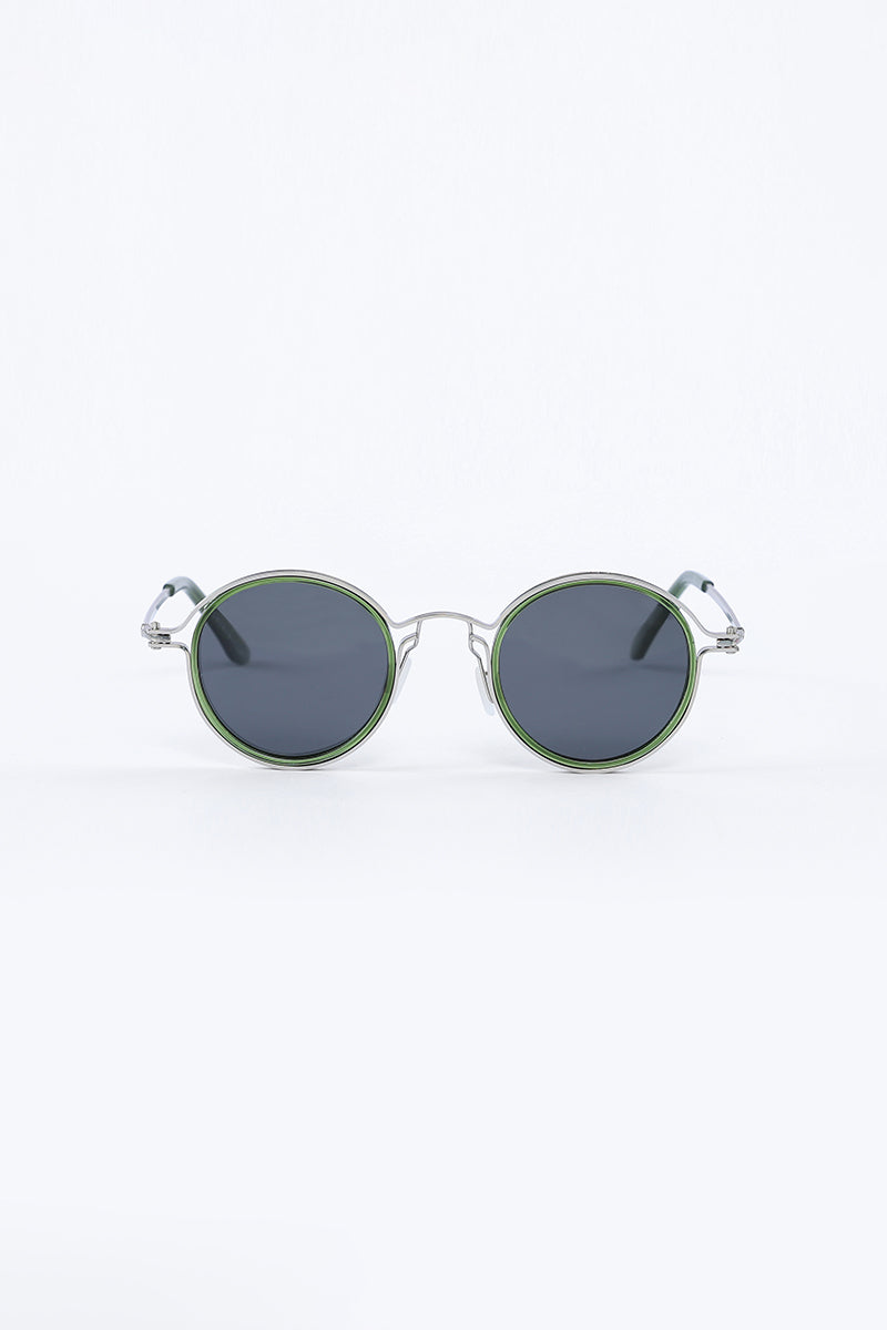 Radiant Round Green Sunglasses