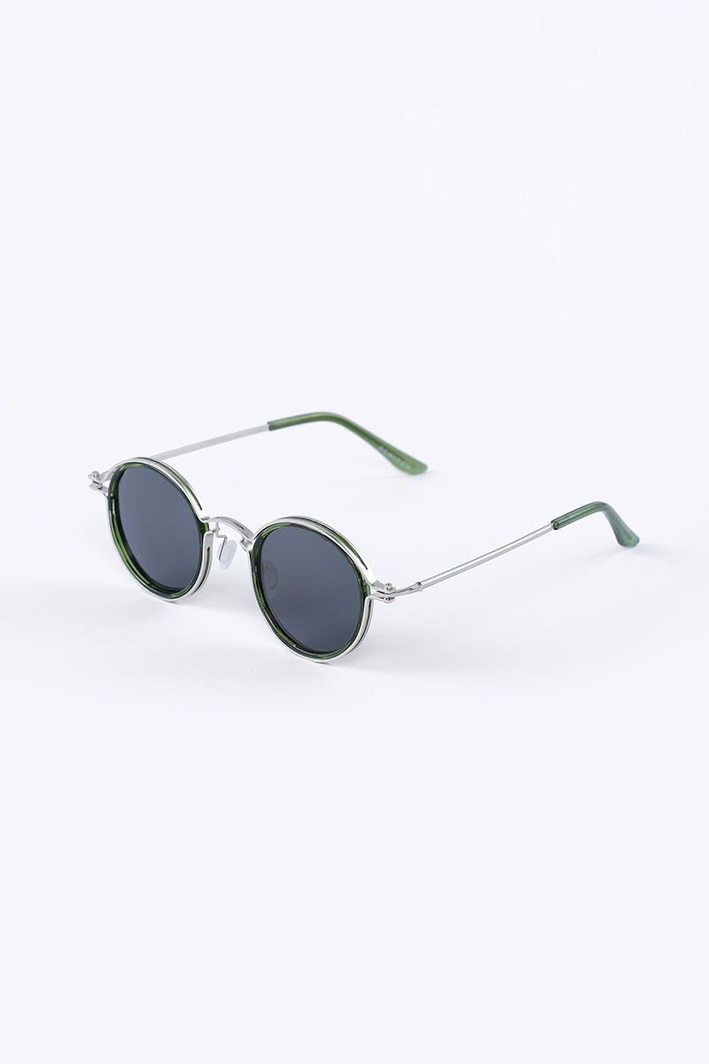 Radiant Round Green Sunglasses