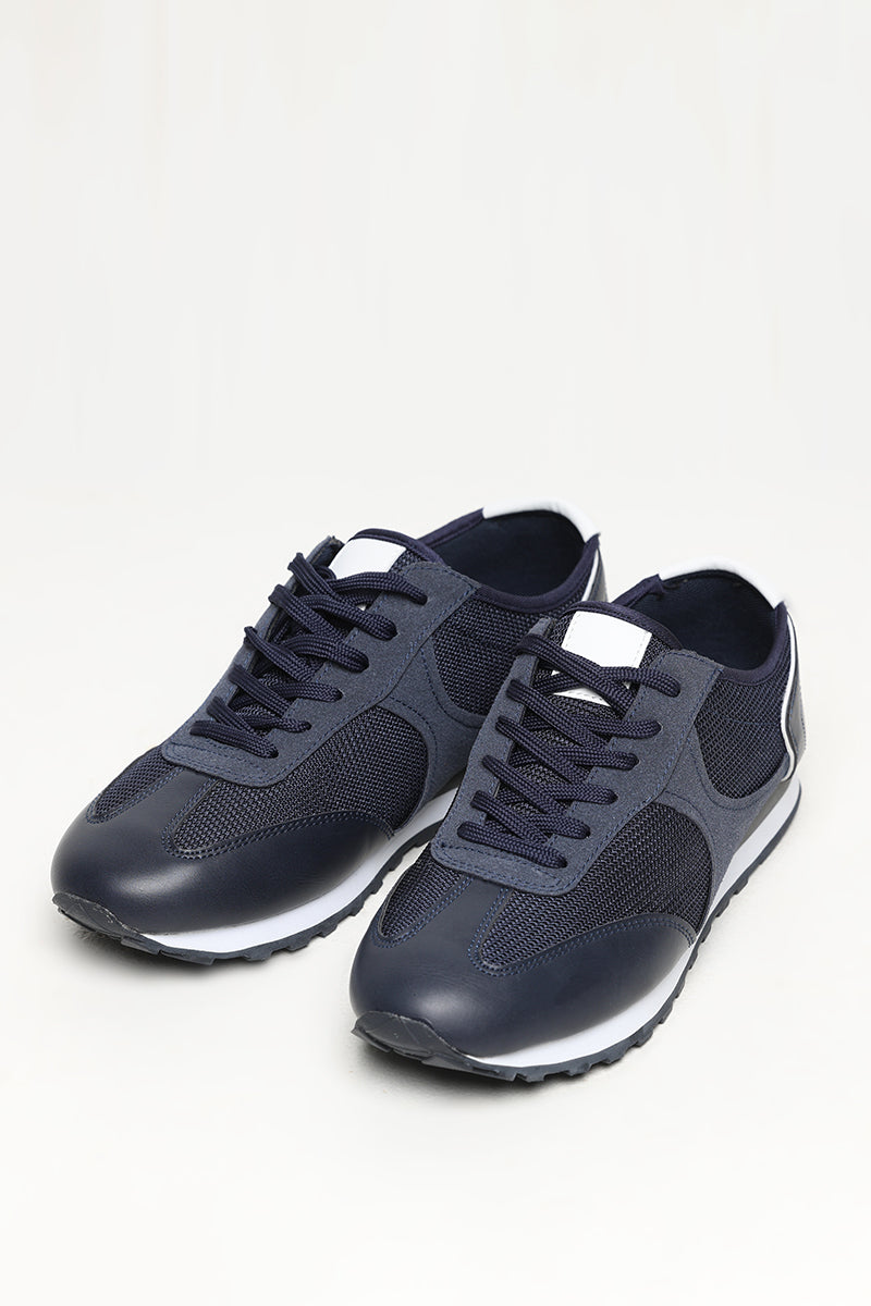 Panelled Navy Sneaker