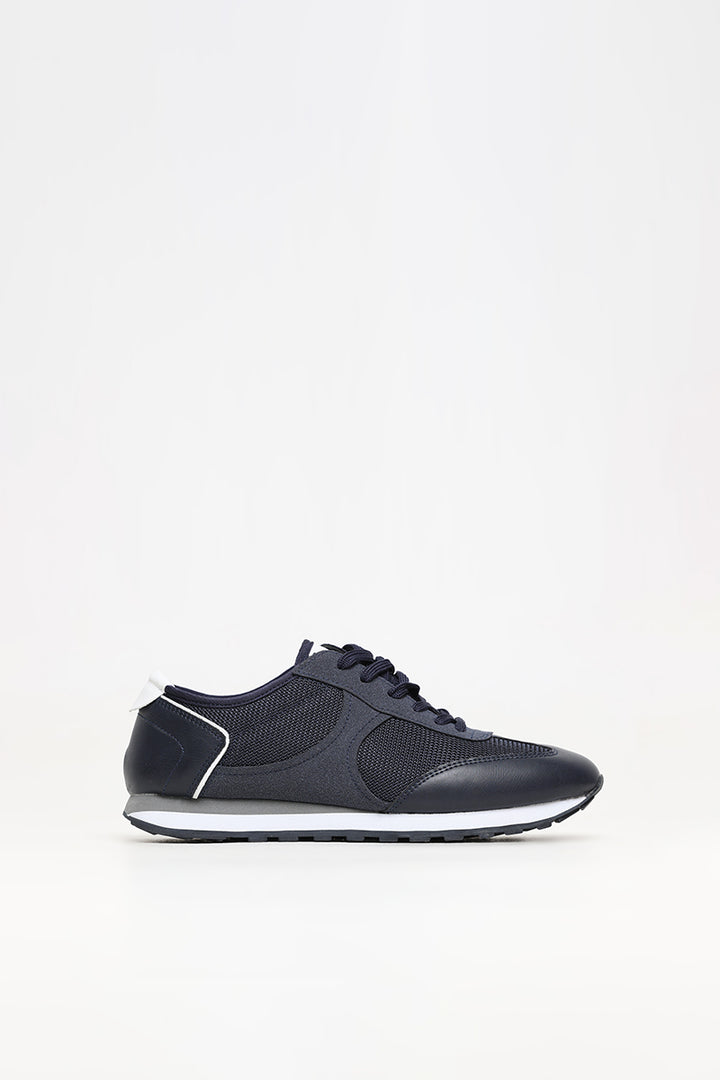 Panelled Navy Sneaker