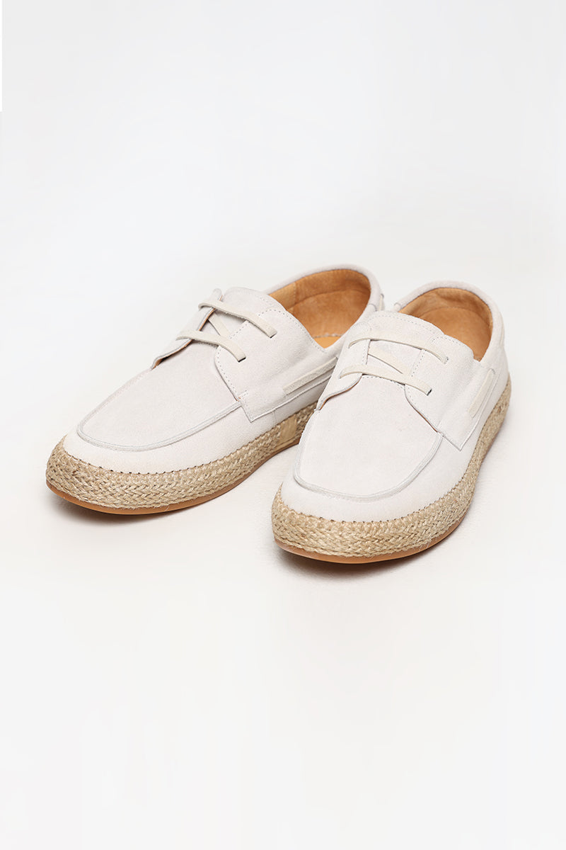 Classy White Suede Espadrilles