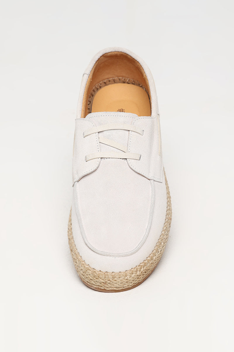 Classy White Suede Espadrilles