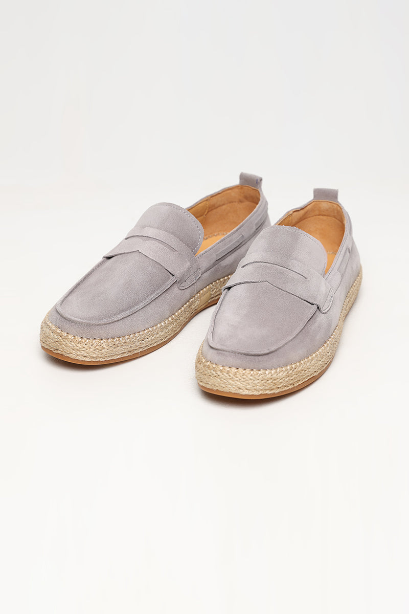 Classy Grey Suede Espadrilles