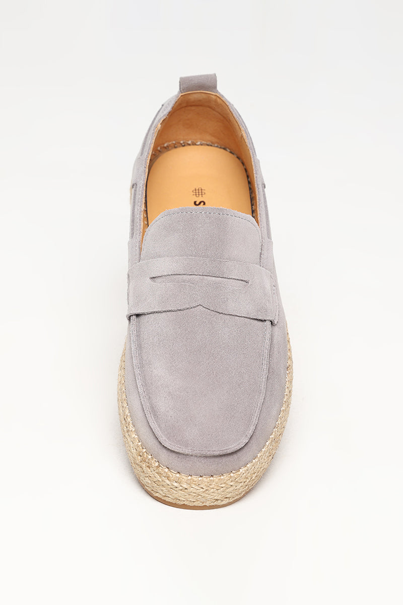 Classy Grey Suede Espadrilles