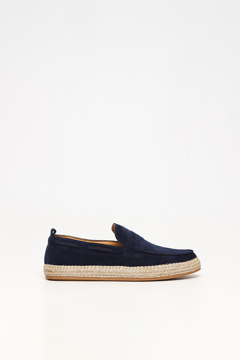 Buy Men's Classy Navy Suede Espadrilles Online | SNITCH