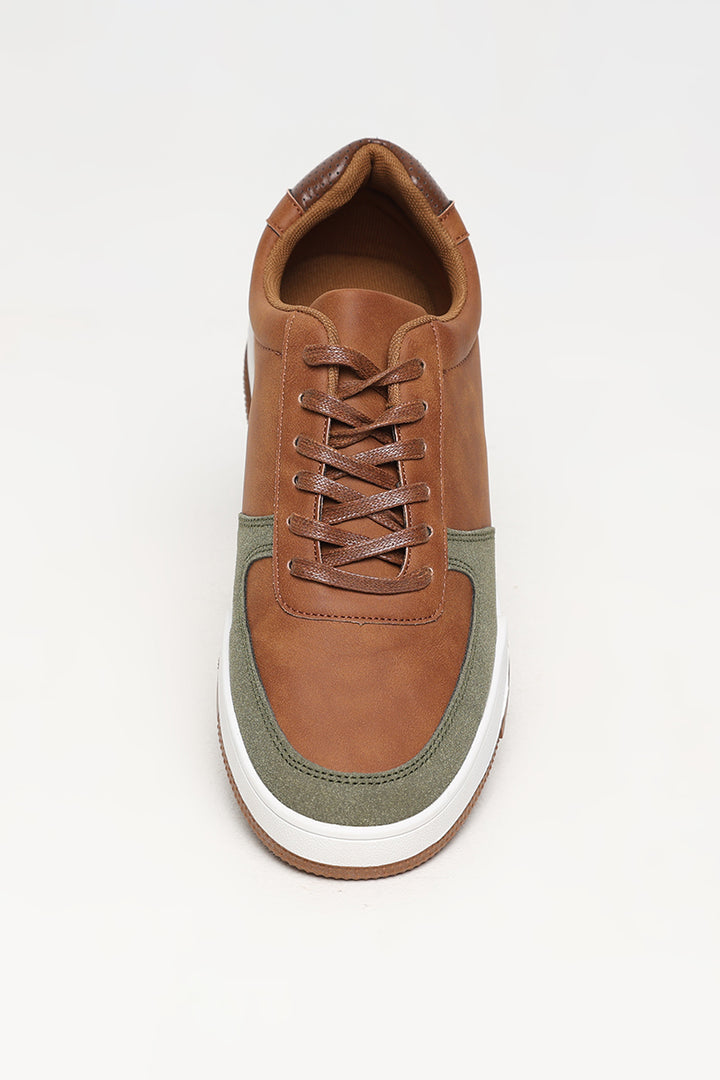 Brown Colour Blocked ow Top Sneaker