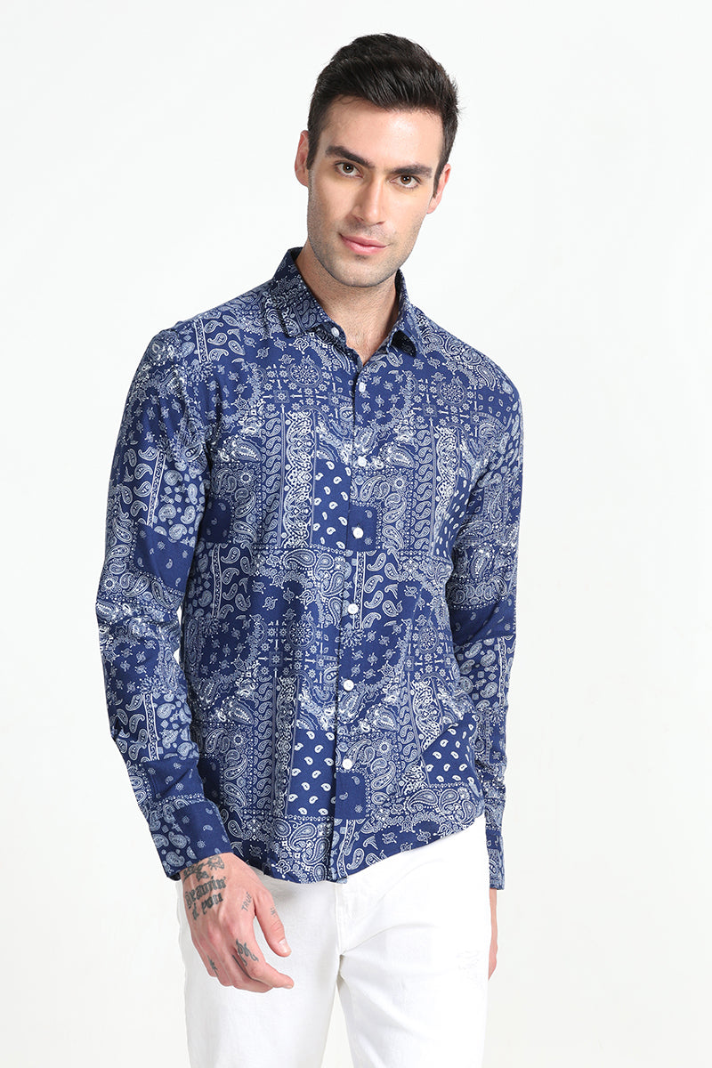 Maginifc Paisley Ink Blue Shirt