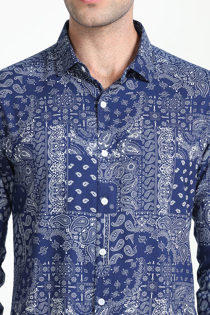 Maginifc Paisley Ink Blue Shirt