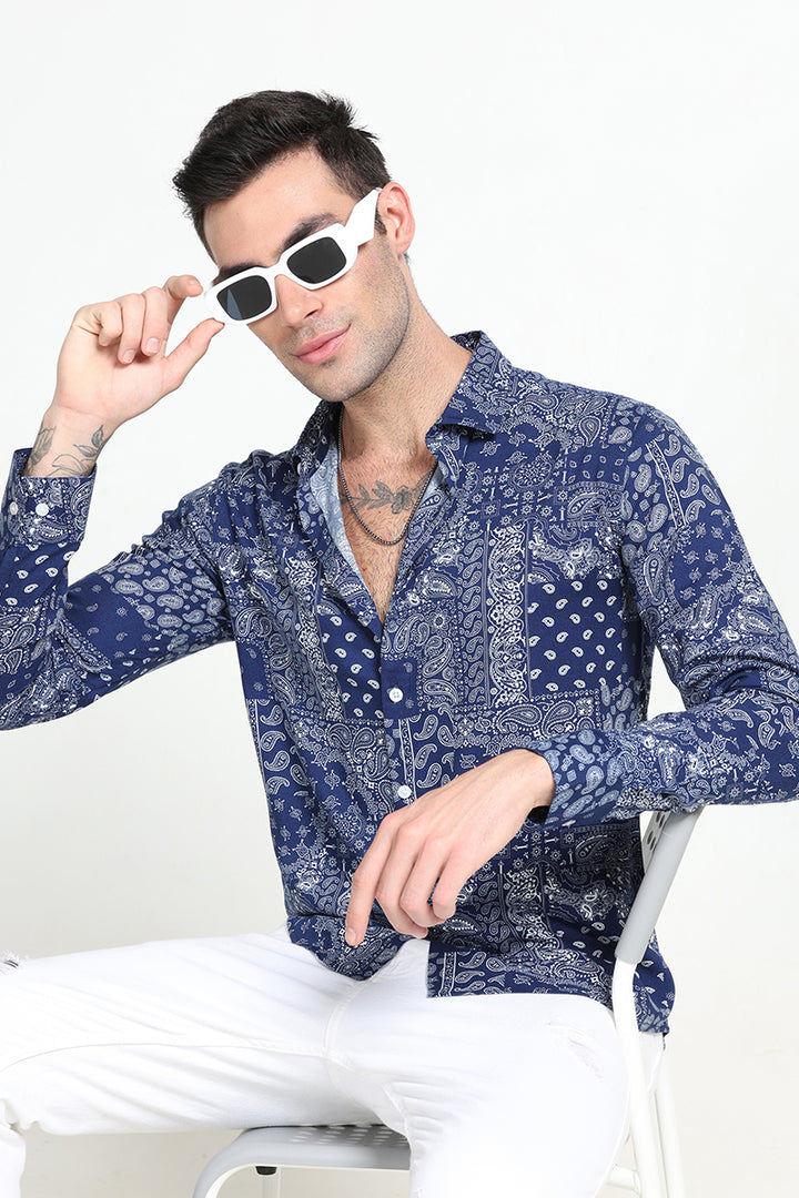 Maginifc Paisley Ink Blue Shirt