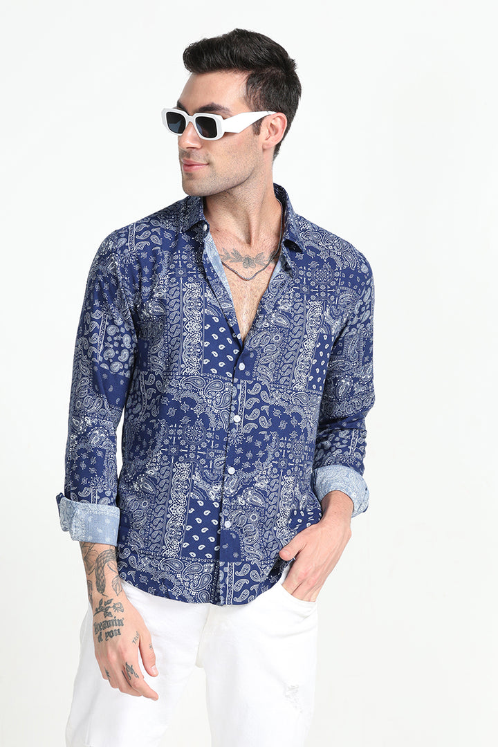 Maginifc Paisley Ink Blue Shirt