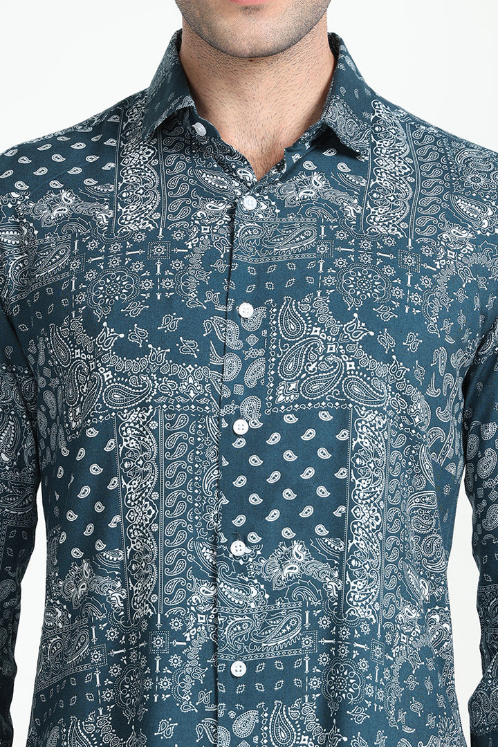 Maginifc Paisley Teal Blue Shirt