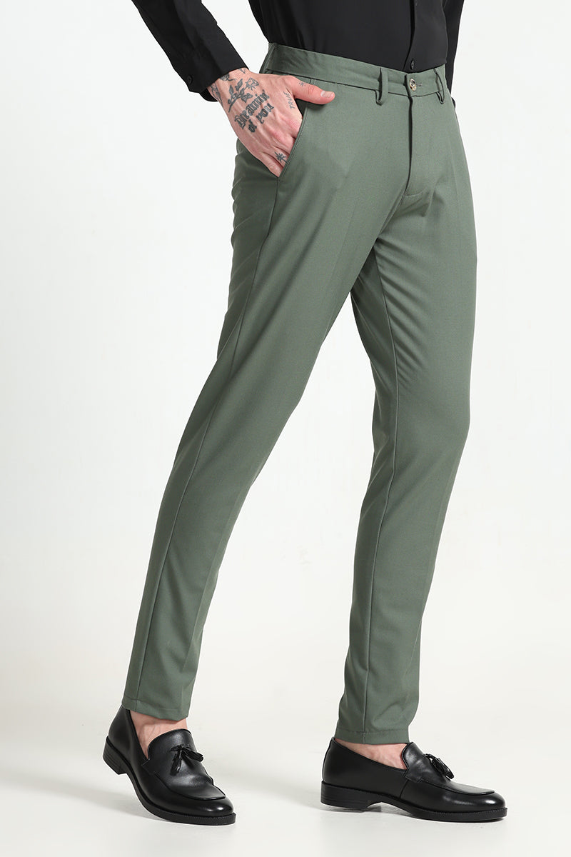 Men's Skinny Dark Green Suit Pants | boohoo