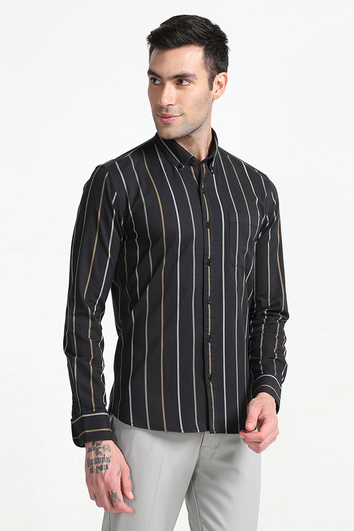 Subtle Stripe Black Shirt