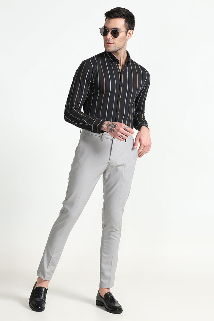 Subtle Stripe Black Shirt