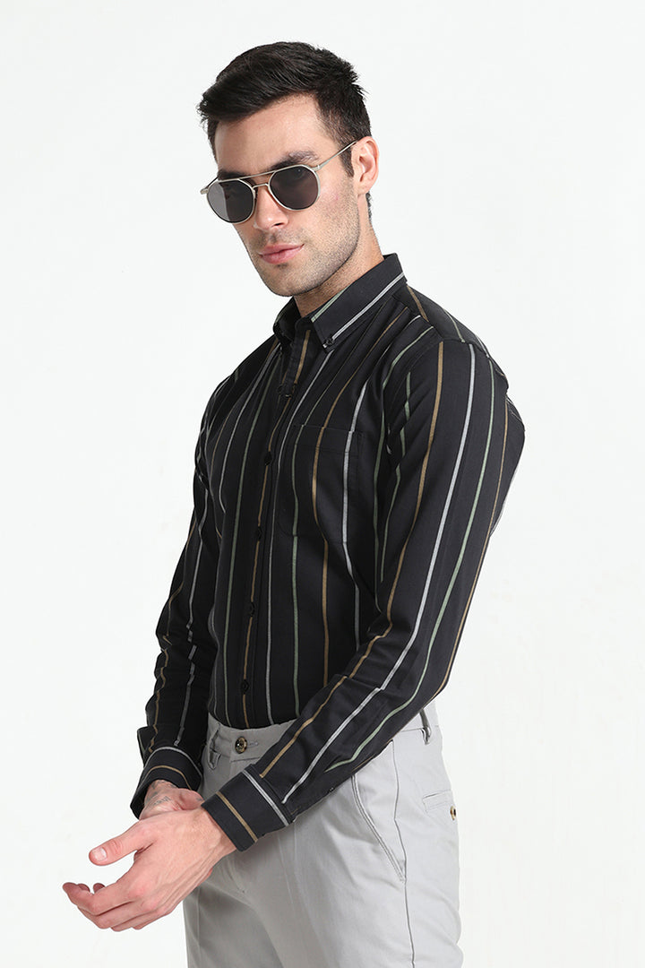 Subtle Stripe Black Shirt