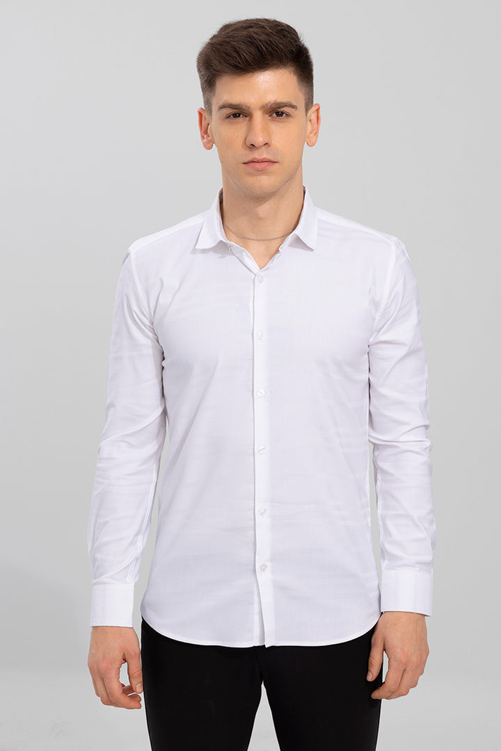 Trio Self Stripe White Shirt