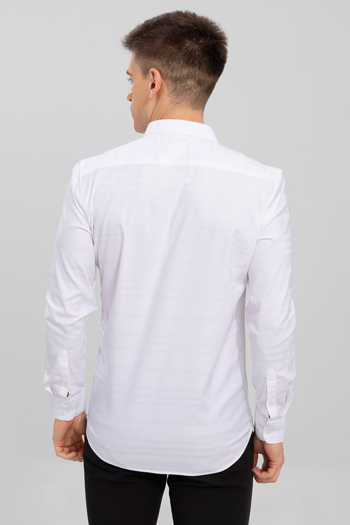 Trio Self Stripe White Shirt