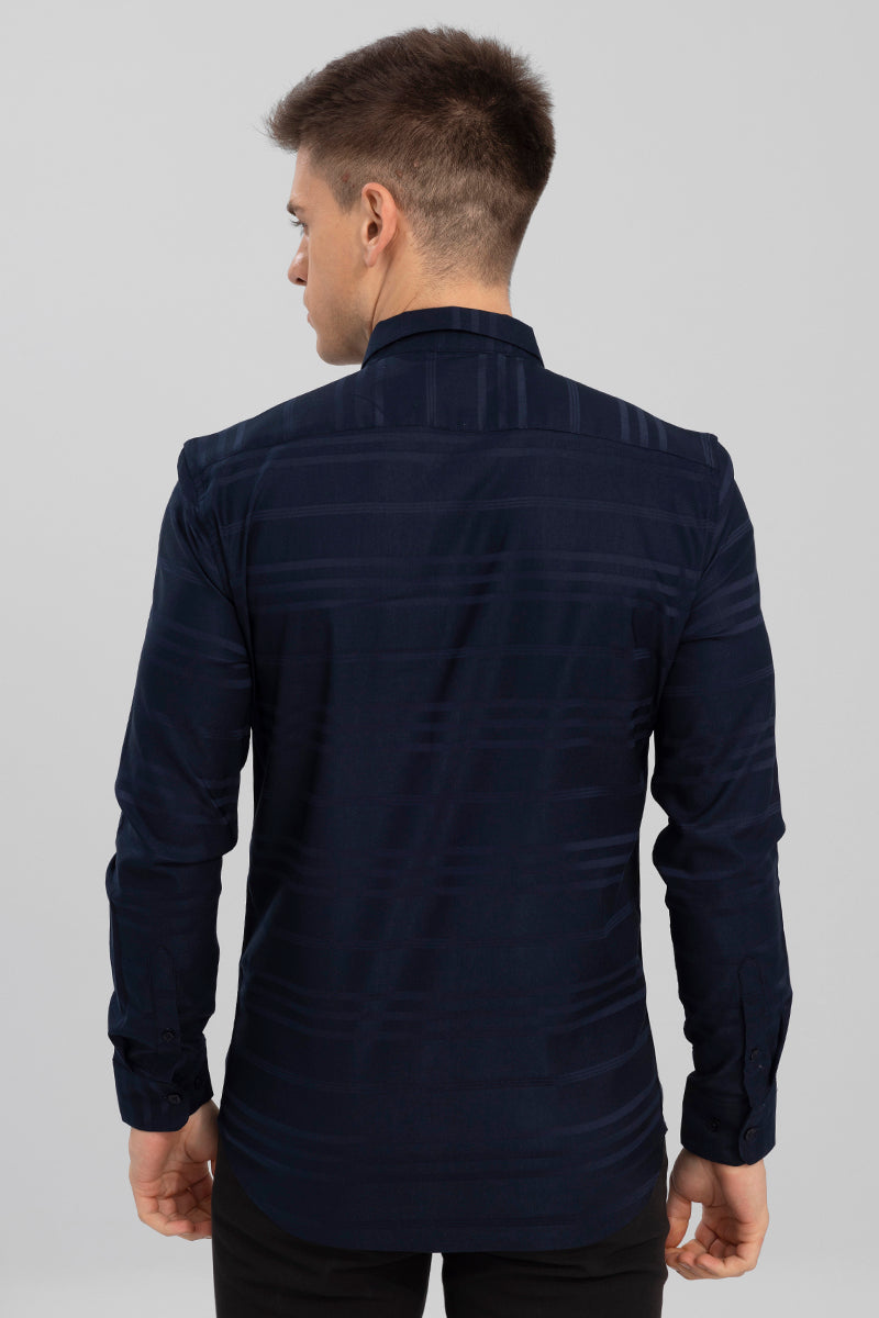 Trio Self Stripe Navy Shirt