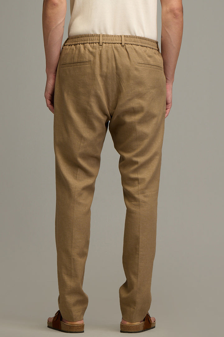 Urban Finesse Khaki Linen Trouser