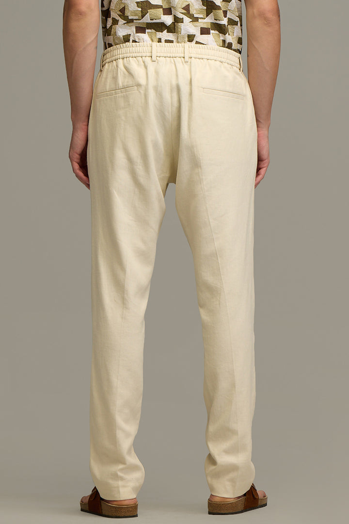 Urban Finesse Cream Linen Trouser