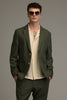 Urban Finesse Olive Linen Suit Blazer