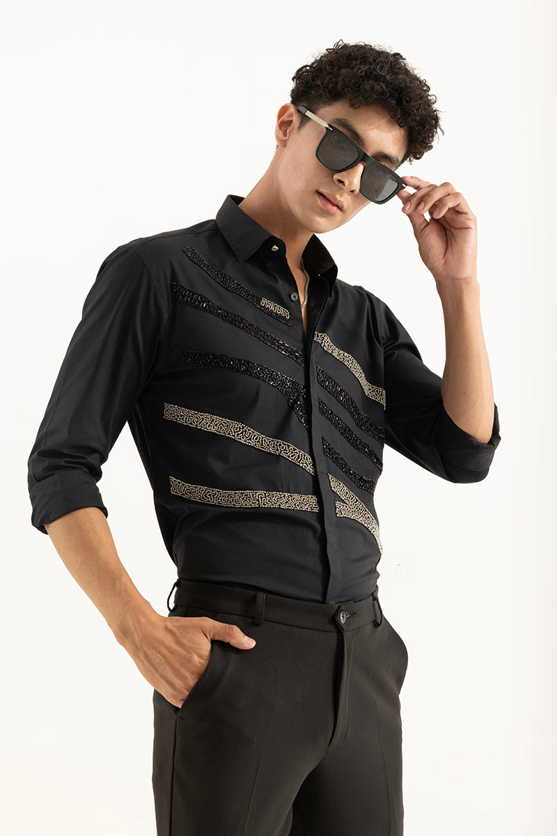 Trailing Line Black Shirt