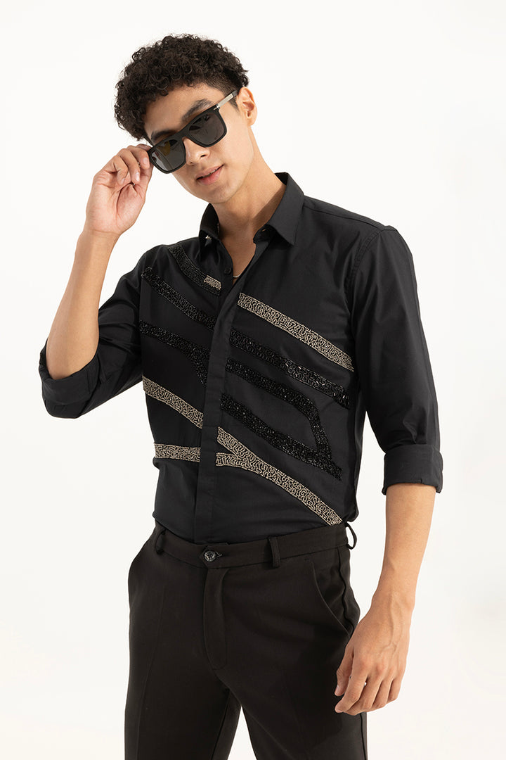 Trailing Line Black Shirt