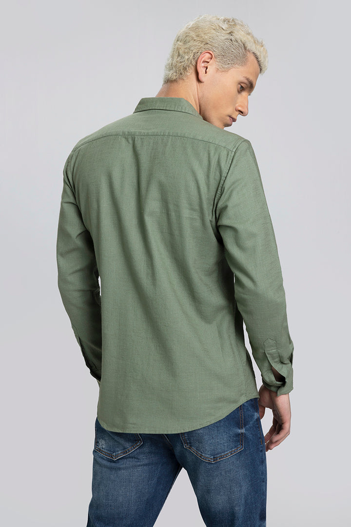 Lin Olive Linen Overshirt