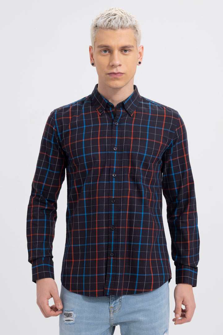 Tattersall Check Black Shirt