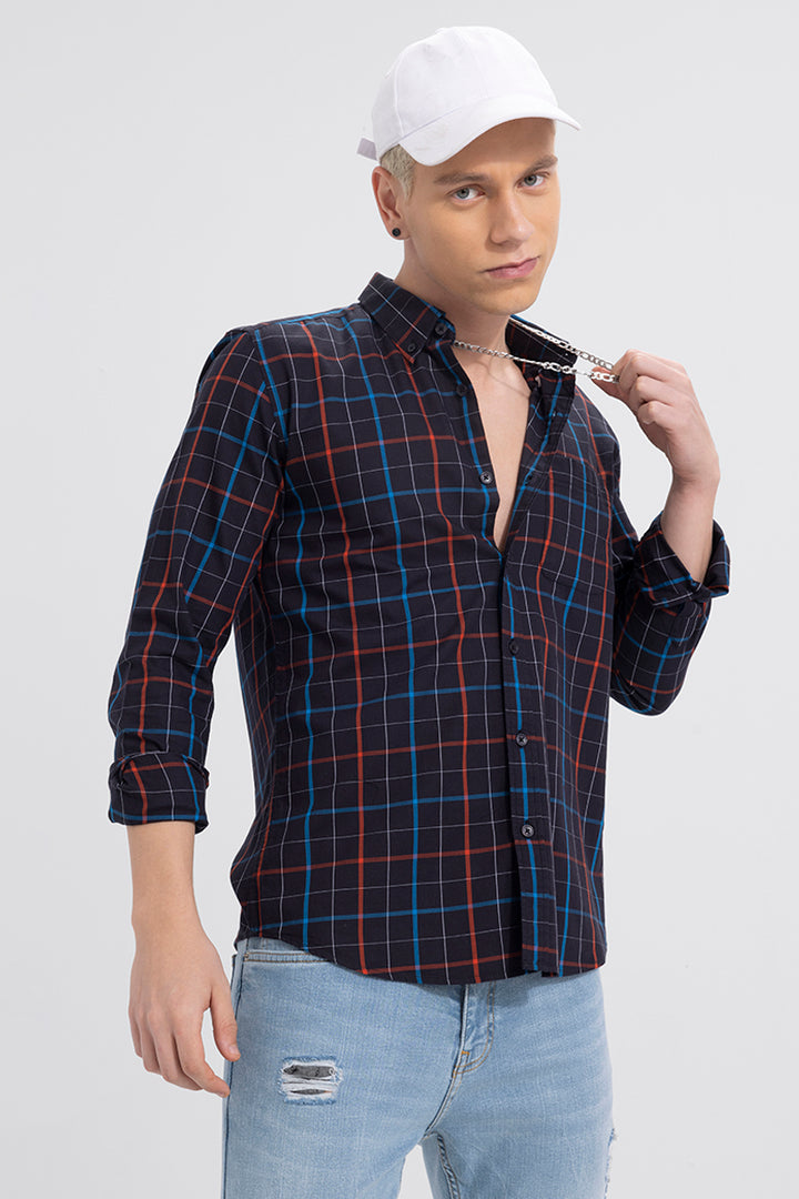 Tattersall Check Black Shirt