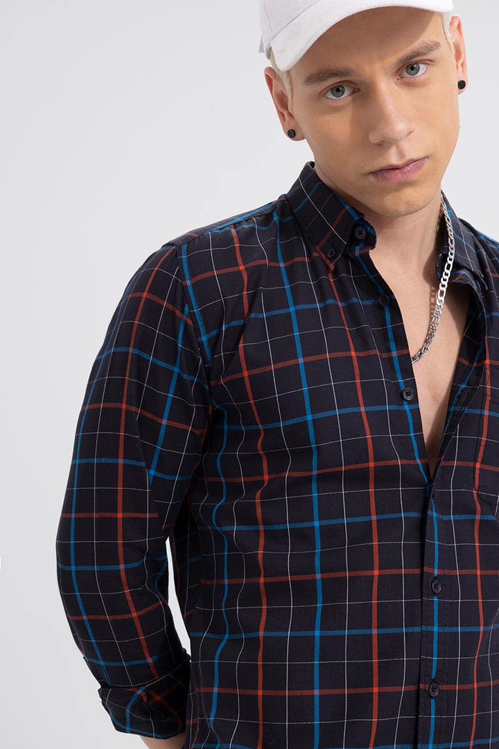 Tattersall Check Black Shirt