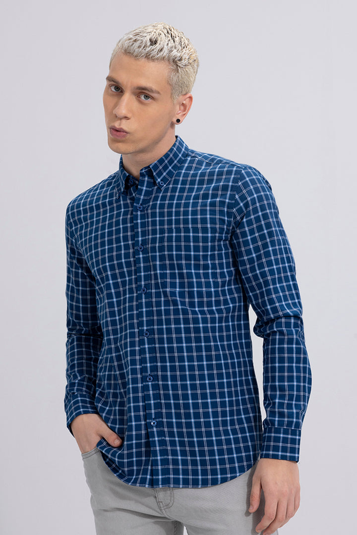 Plaid Check Blue Shirt