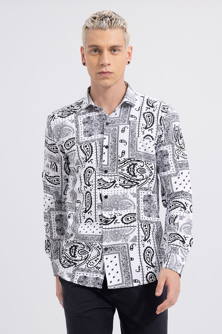 Afro Paisley White Shirt