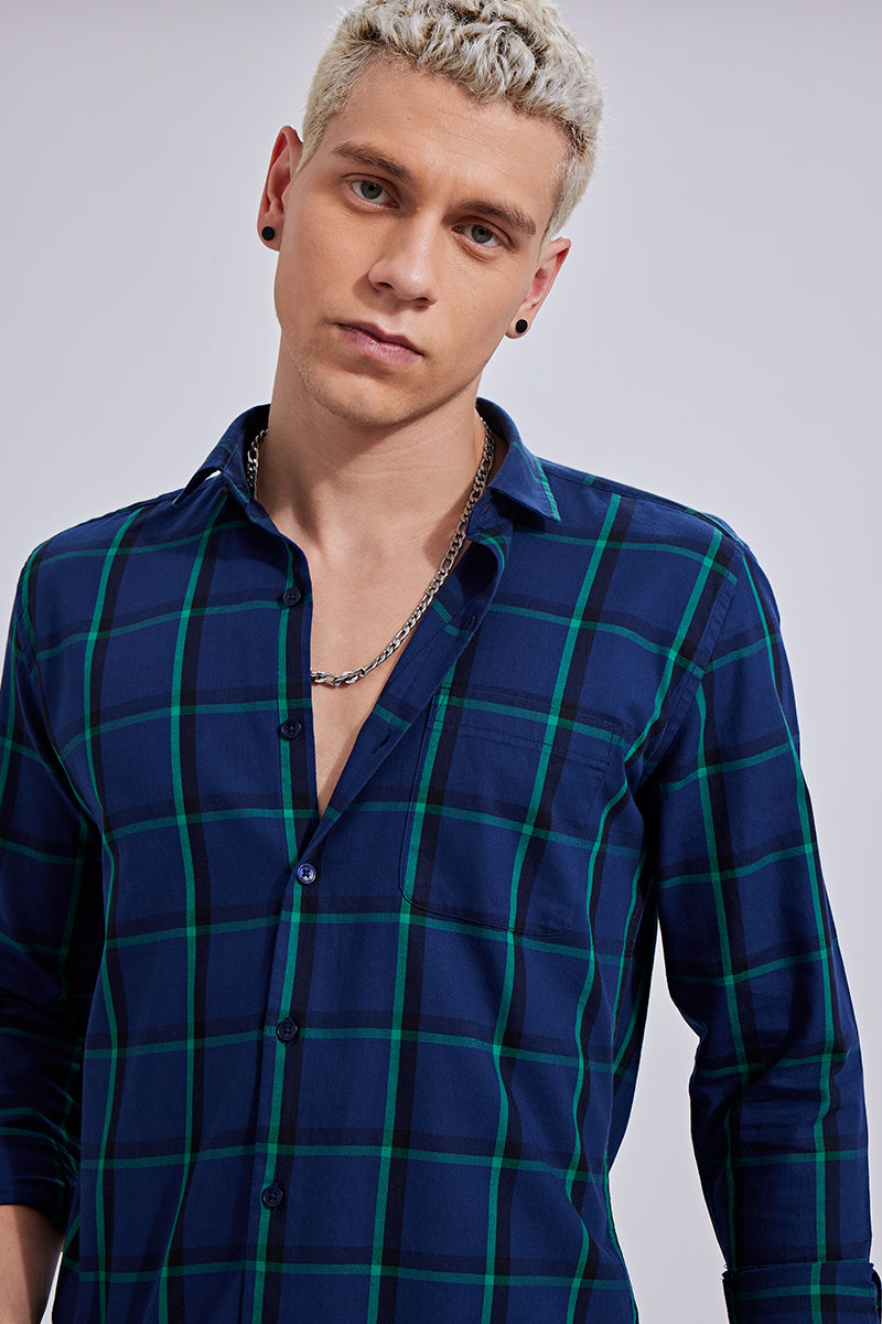 Boxie Check Dark Blue Shirt