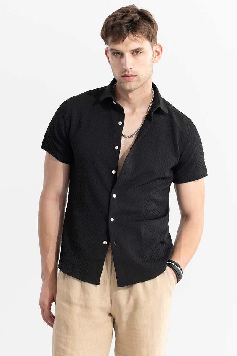 Airy Allure Black Shirt