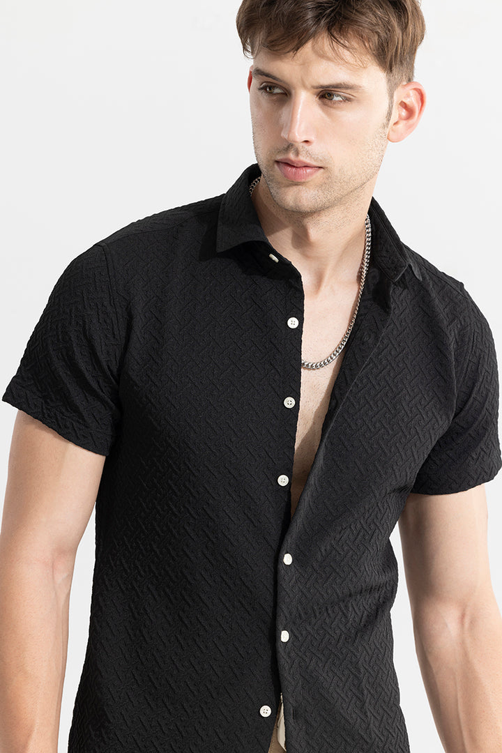 Airy Allure Black Shirt