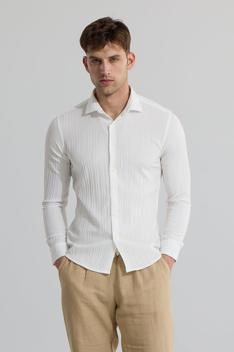 Clasp Striped White Shirt