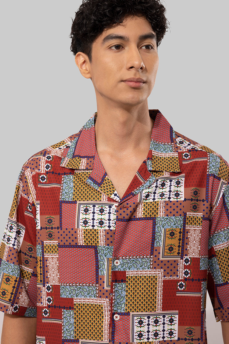 Multiprint Bandana Oversized Shirt