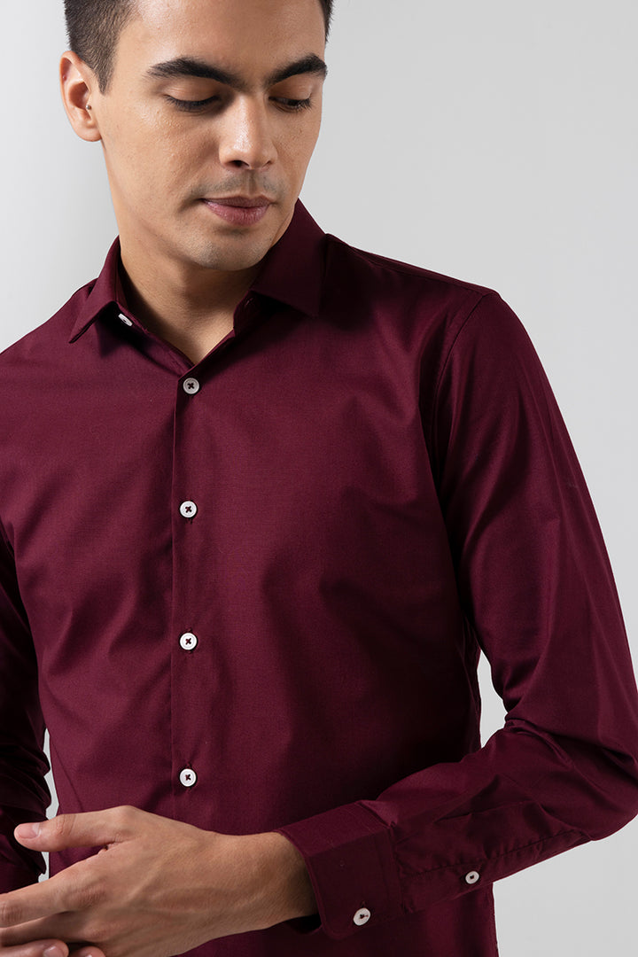 Easy Iron Maroon Shirt