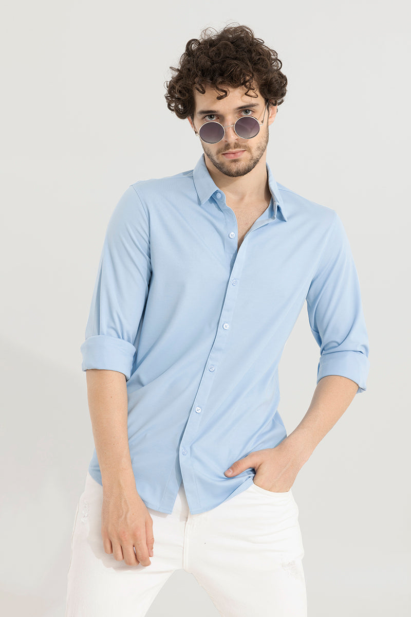 Buy Men's Superflex Sky Blue Shirt Online | SNITCH