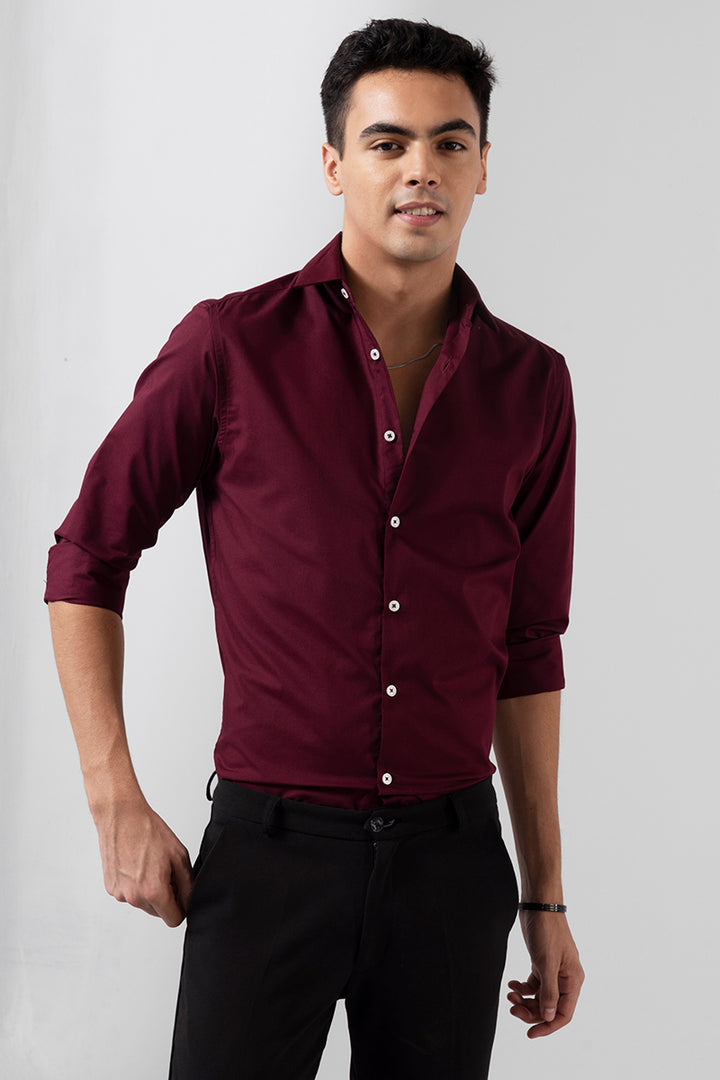 Easy Iron Maroon Shirt